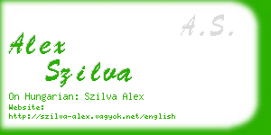 alex szilva business card